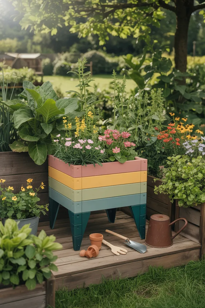 Ein idyllisches ländliches Szenario zeigt fröhliche Kinder, die in einem liebevoll gestalteten Garten spielen. Umgeben von Pflanzen und Tieren erleben sie die Schönheit und die natürlichen Wunder des Lebens auf einem Bauernhof.