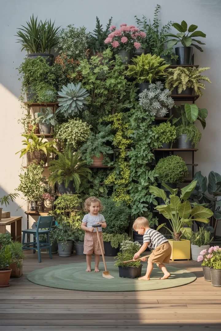 Ein idyllischer ländlicher Bereich mit einem üppigen Garten, in dem verschiedene Tiere harmonisch leben. Die Umgebung strahlt eine friedliche Atmosphäre aus und zeigt die Schönheit des Lebens auf dem Land.