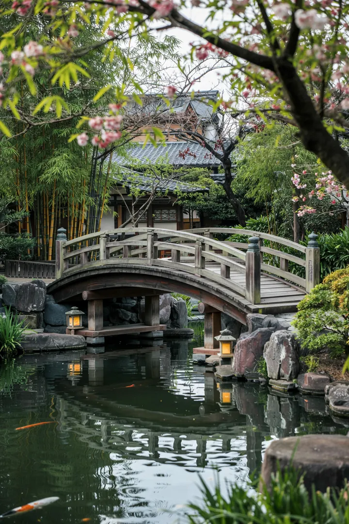 Ein ruhiger Gewässerbereich umgeben von üppigem Grün, wo Flora und Fauna harmonisch in einem Naturteich zusammenkommen.