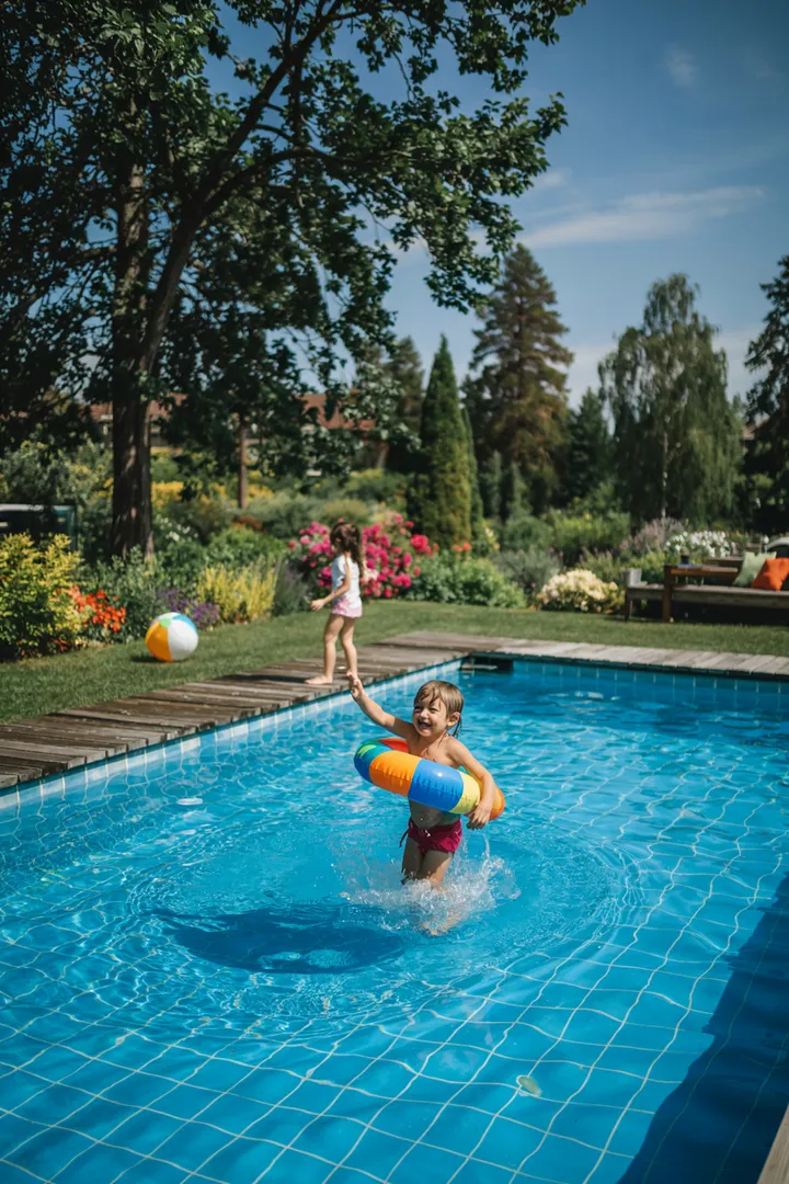 Ein malerischer Garten mit kunstvoll platzierten Randsteinen, die die verschiedenen Bereiche elegant abgrenzen und eine harmonische Atmosphäre schaffen.