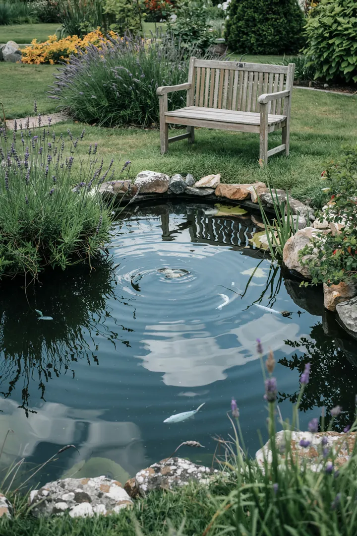 Ein eleganter Wasserspieleffekt in einer grünen Oase, der den Außenbereich mit beruhigendem Geräusch und frischem Ambiente bereichert. Ideal für einen Gartentraum.