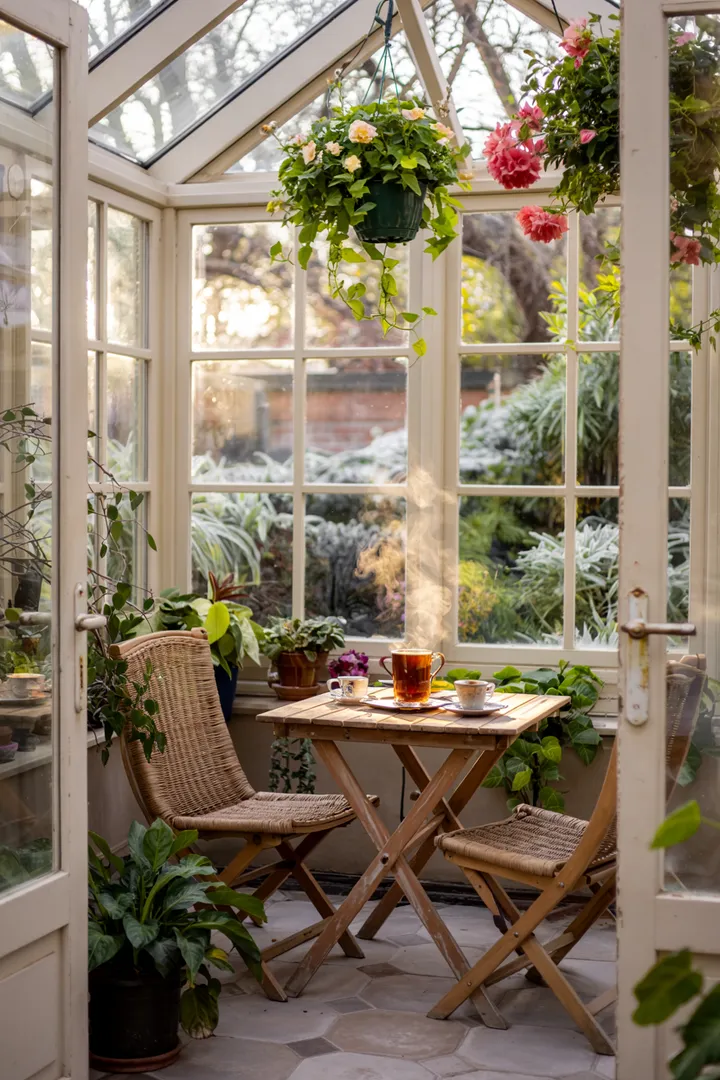 Gemauerter Anbau für einen lichtdurchfluteten Wohnraum, ideal für entspannte Stunden im Wintergarten. Natürliche Atmosphäre und stilvolles Design.