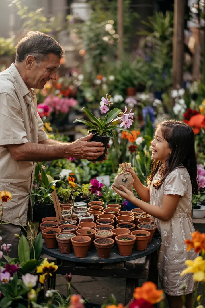 Ein harmonisch gestalteter Außenbereich mit üppigem Grün, bunten Blumen und einladenden Wegen, ideal für naturnahe Vorgarten-Gestaltung.