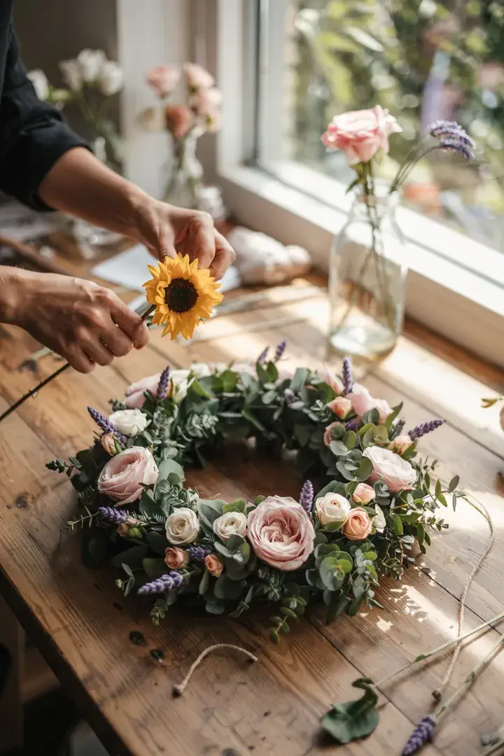 Detailreiche Darstellung einer kreativen Handarbeit, die eine innovative Bindetechnik zeigt, ideal für DIY-Enthusiasten und Bastler.