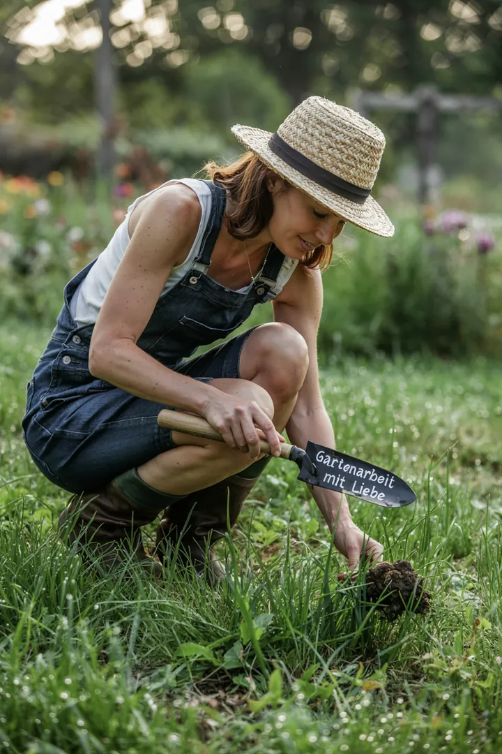 Ein gemütlicher Außenbereich mit Pflanzen und Möbeln, ideal für die individuelle Gestaltung eines Dauerstellplatzes.
