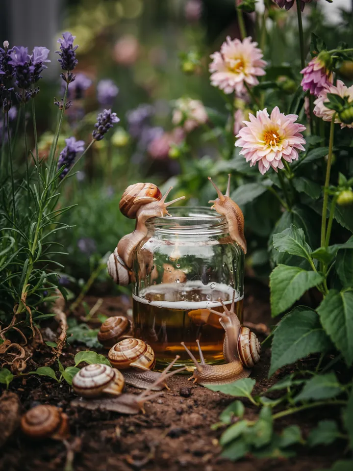 Eine handgemachte Barriere zur Schneckenabwehr im Garten, die effektive Lösungen für Hobbygärtner bietet. Ideal für DIY-Projekte.
