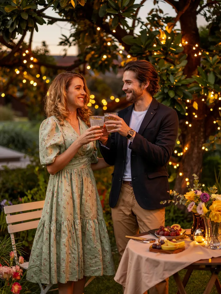 Ein lebhaftes Treffen im Freien, bei dem Freunde und Familie sich um köstliche Speisen und gemeinsames Essen versammeln, ideal für eine gesellige Grillparty.