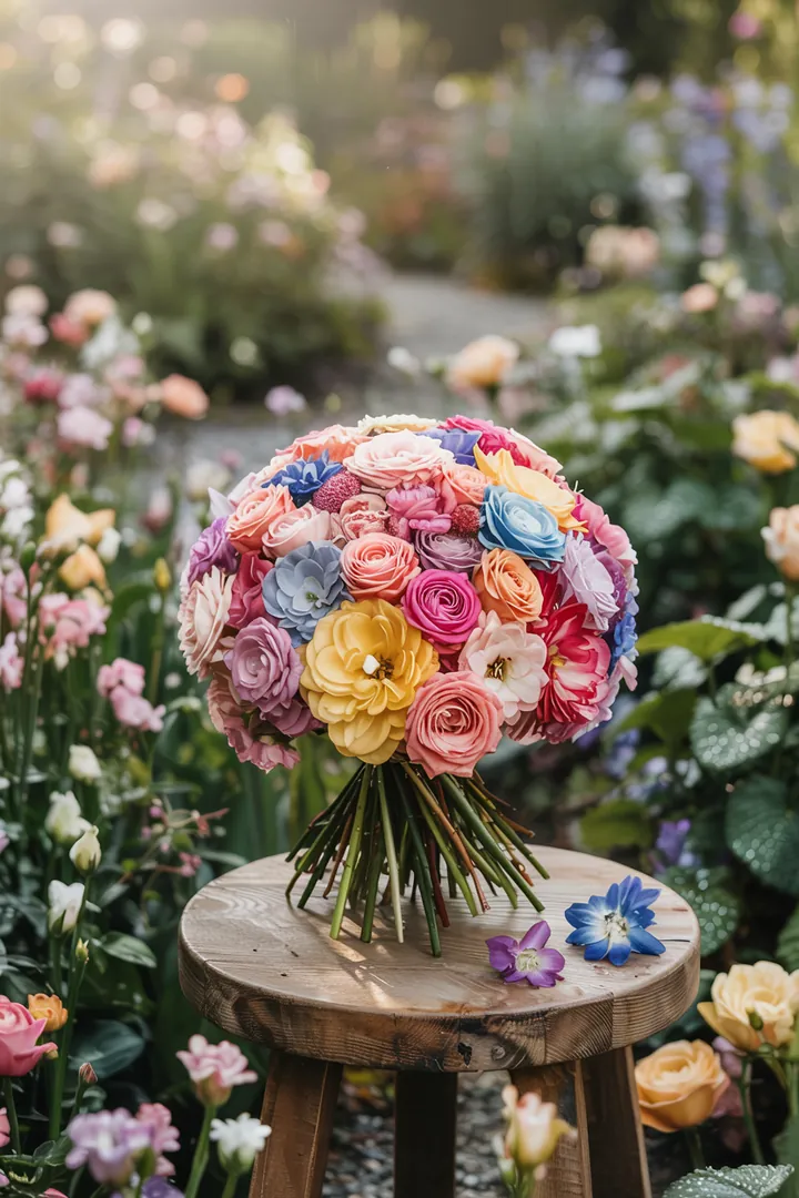 Bunte Pflanzenarrangements in einem liebevoll gestalteten Außenbereich, die eine einladende Atmosphäre für Gartenliebhaber schaffen.