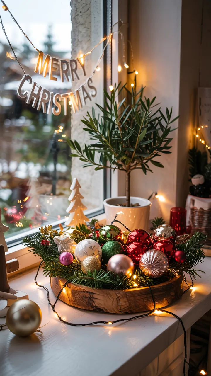 Festlich geschmücktes Fenster mit leuchtenden Lichtern und kreativen DIY-Ideen für eine stimmungsvolle Adventszeit. Ideal für Weihnachtsstimmung.