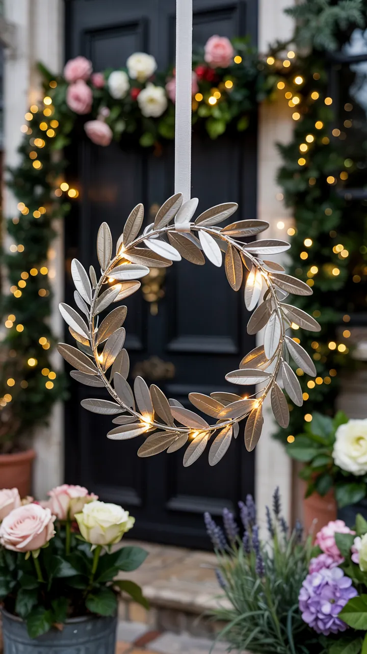 Ein rustikaler Kranz aus Holz und Metall, ideal zum festlichen Schmücken für die Weihnachtszeit. Perfekte Deko-Idee für ein gemütliches Ambiente.