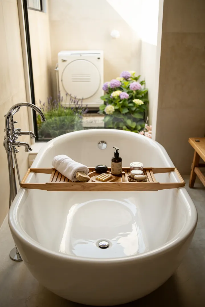 „Modernisierte Badewanne mit cleveren Designlösungen und praktischen Tipps für eine stilvolle Umgestaltung im Badezimmer.“