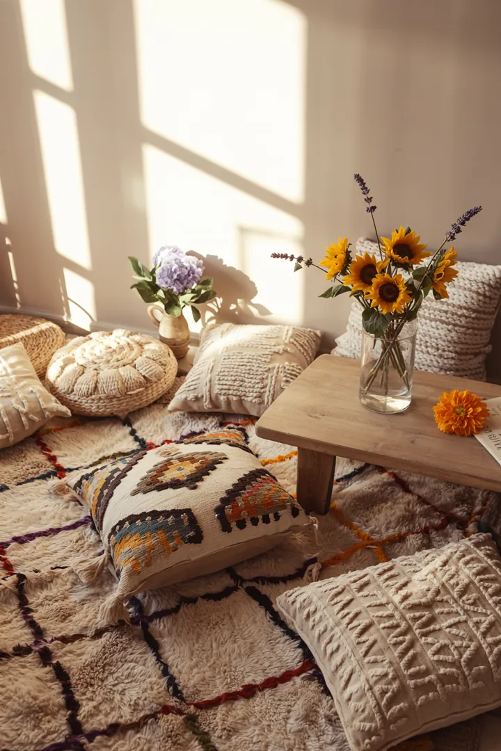 Ein rustikales Arrangement mit antiken Holzelementen, das einzigartigen Charme und kreatives Flair in Wohnräumen vermittelt. Unkonventionelles Dekor zum Verlieben.