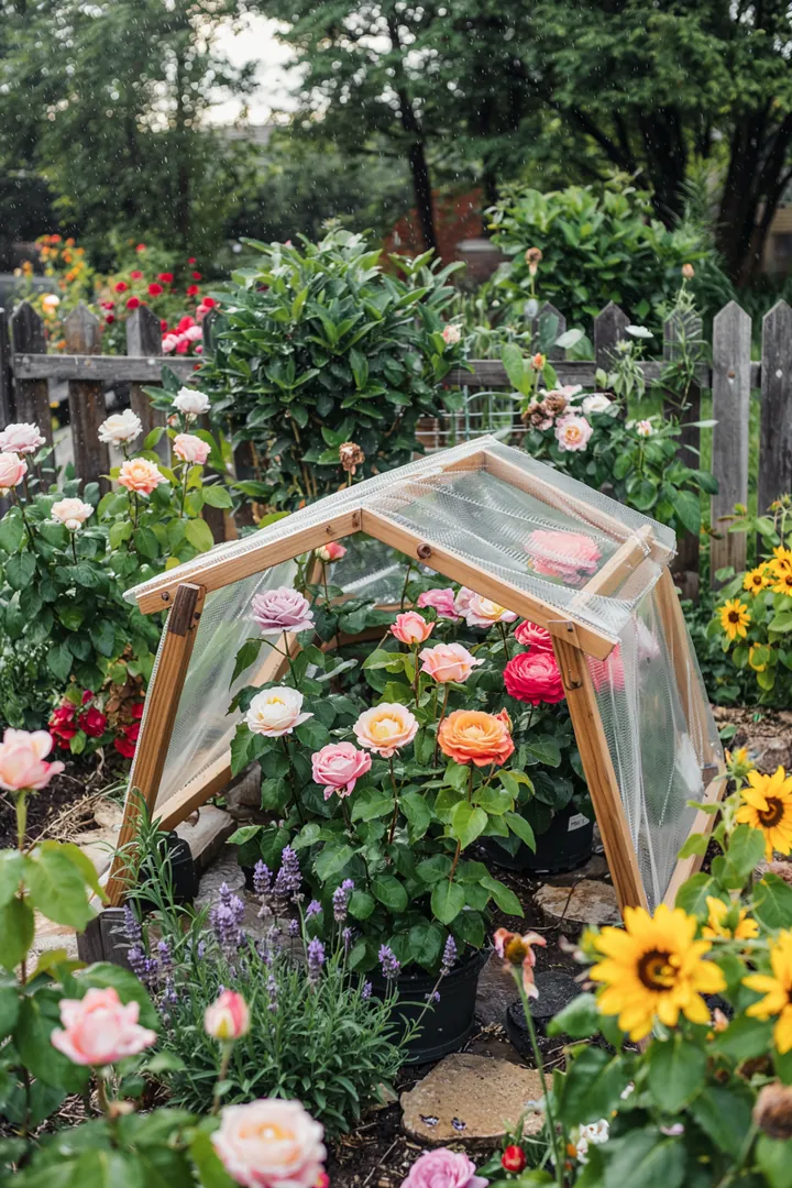 „Ein einladender Außenbereich mit einer gemütlichen Sitzgruppe, umgeben von üppigem Grün und blühenden Pflanzen; ideal für kreative Gartenplanung.“