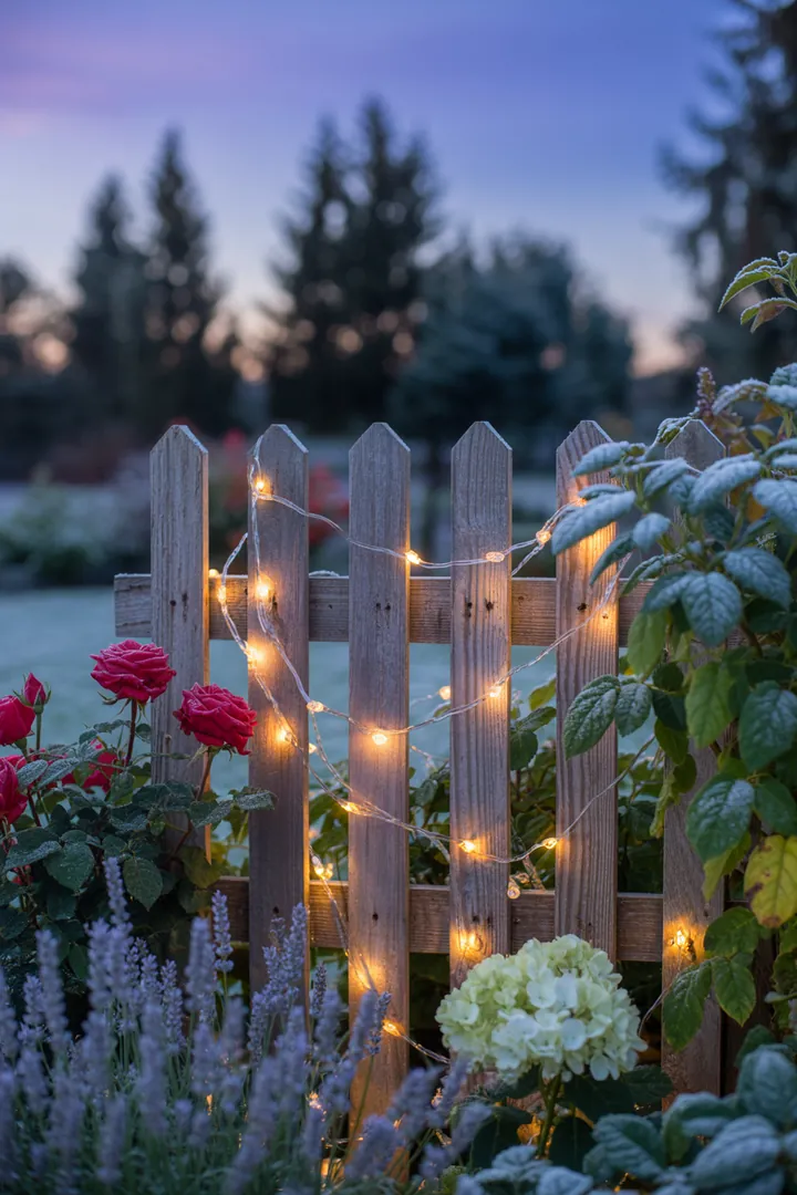 Ein festlich geschmückter Außenbereich mit strahlenden Lichtern, der eine einladende Atmosphäre für die Feiertage schafft. Weihnachtsdeko mit Licht erhellt die Umgebung und verbreitet festliche Stimmung.