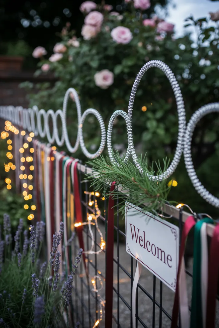 Ein kunstvoll gestalteter Drahtring, umgeben von bunten, handgefertigten Dekorationen, die dem Schmuckstück einen einzigartigen Charakter verleihen.