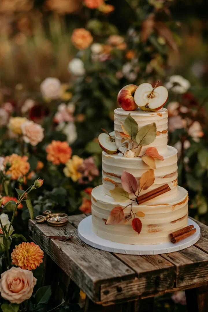 Elegante Tischdekoration für eine herbstliche Feier mit warmen Erdtönen, ideal für eine Hochzeit im November. Natürliche Akzente verleihen eine romantische Atmosphäre.