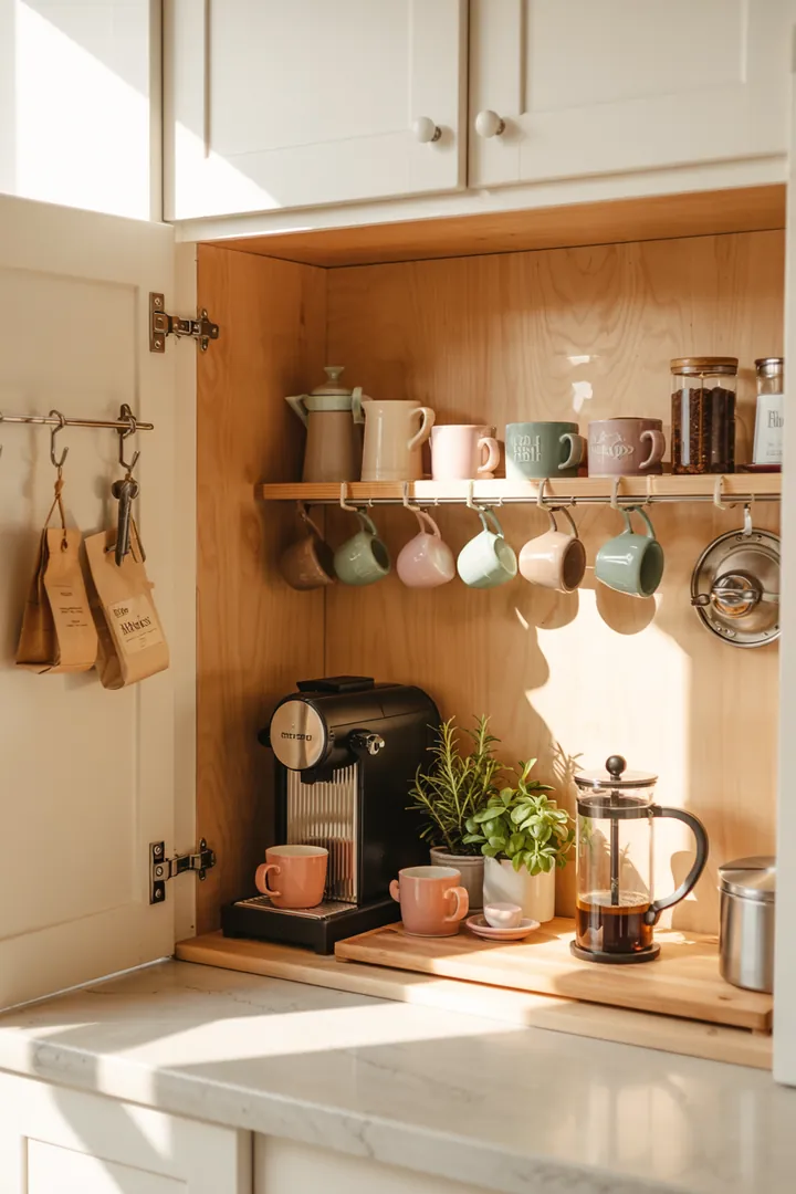 Elegante Holzschränke im modernen Küchenstil, perfekt für kreative Aufbewahrungslösungen und inspirierende Küchendesigns mit viel Stauraum.