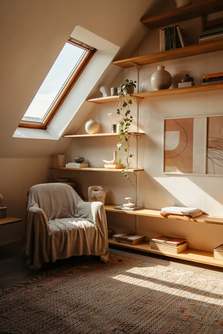 Elegante Trennwand aus durchsichtigen Paneelen, die einen offenen Raum in zwei Bereiche unterteilt und gleichzeitig Licht durchlässt. Ideal für moderne Wohnkonzepte.