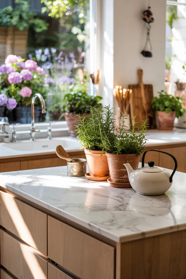 Elegante, zeitgemäße Kücheneinrichtung mit warmen Holztönen, harmonischer Farbgestaltung und inspirierenden Wohnkonzepten für einladende Essbereiche.