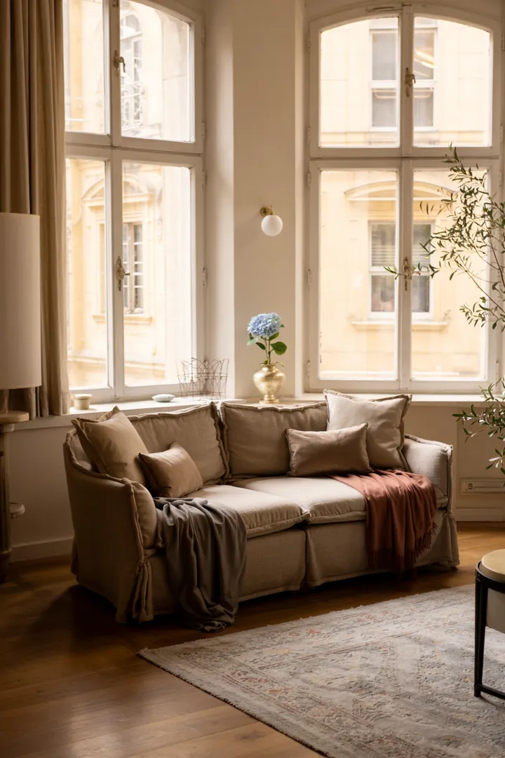 „Ein großzügiges, einladendes Möbelstück für Wohnräume, ideal zum Entspannen und Verweilen, perfekt für gemütliche Abende auf einem bequemen Bigsofa.“