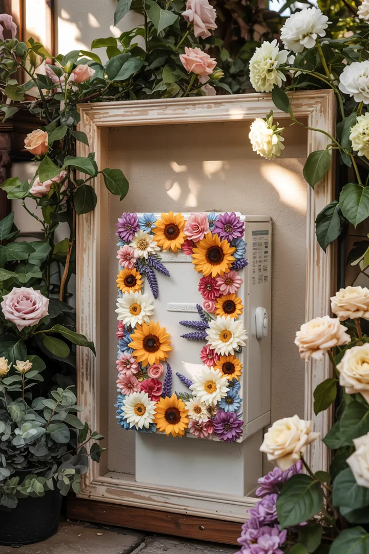 Ein stilvoll gestalteter Zählerkasten, umgeben von geschmackvollem Wohndekor, das kreative Ideen für eine einfache Renovierung der Wohnung präsentiert.