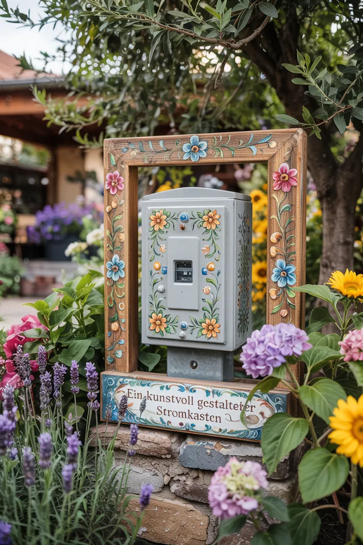 Ein stilvolles Design, das einen elektrischen Schaltkasten in eine harmonische Wandverkleidung integriert und somit eine ansprechende Ästhetik schafft.