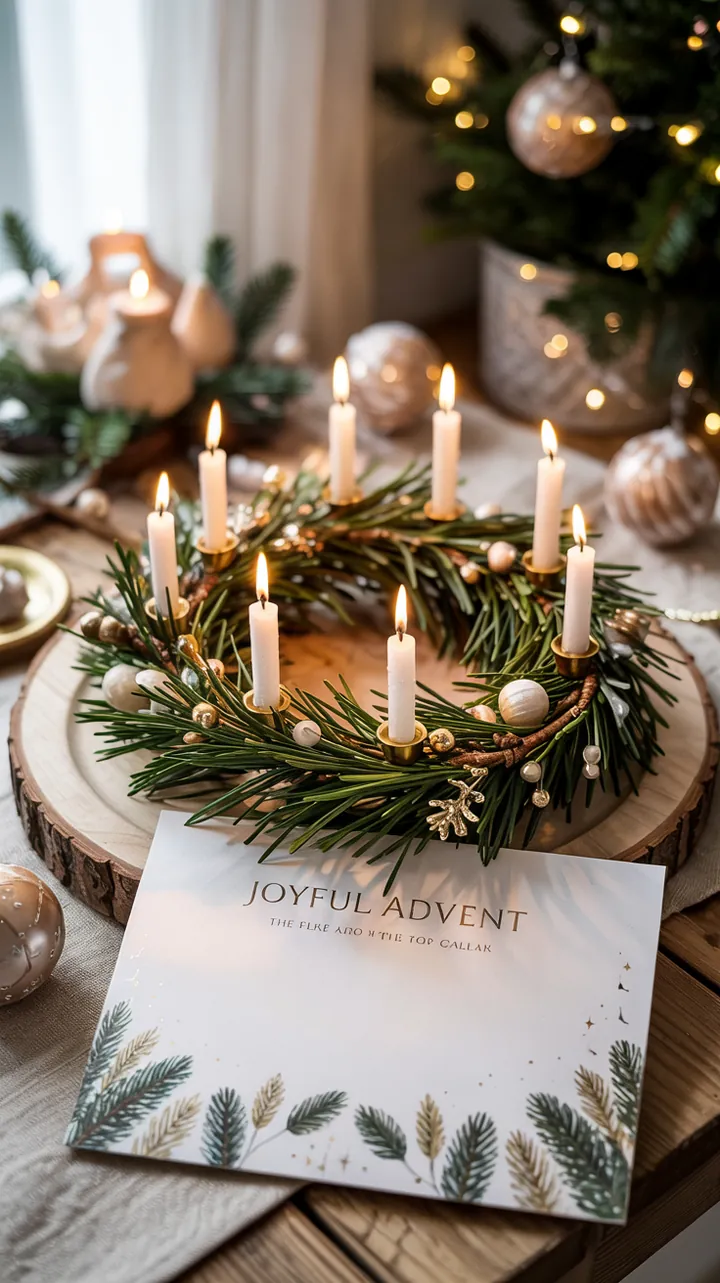 Ein festlich dekoriertes Tablett mit traditionellen Elementen, das eine einladende Atmosphäre für die Feiertage schafft. Klassische Weihnachtsdeko in harmonischen Farben.