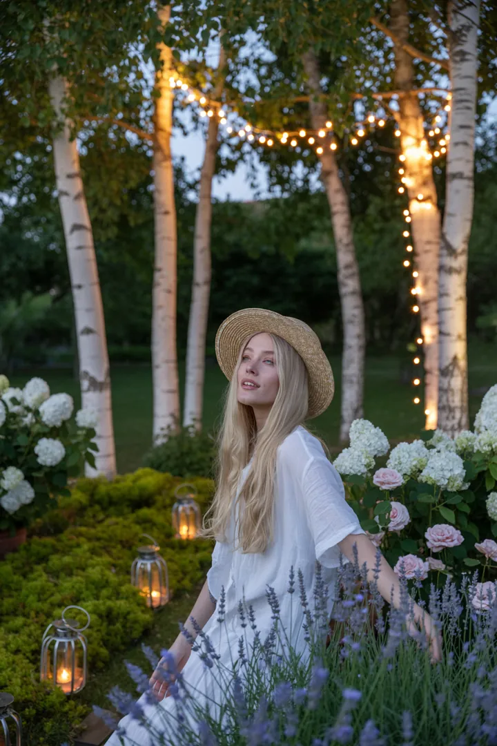 Natürliche, skandinavische Weihnachtsdekoration für den Außenbereich, selbstgemacht aus umweltfreundlichen Materialien und handgefertigten Elementen, schafft eine festliche Atmosphäre.