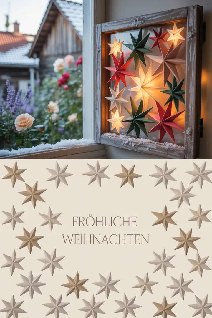 Bunte DIY-Kreationen für festliche Grüße, inspiriert von funkelnden Himmelskörpern und dem Zauber der Winterzeit. Perfekt für das Weihnachtskarten Basteln!