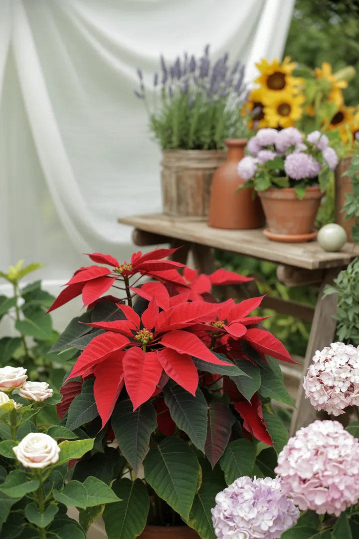 Buntes Arrangement von einzigartigen Pflanzen in Töpfen, ideal für Wohnräume und Gartenliebhaber, die außergewöhnliche Grünoasen suchen.