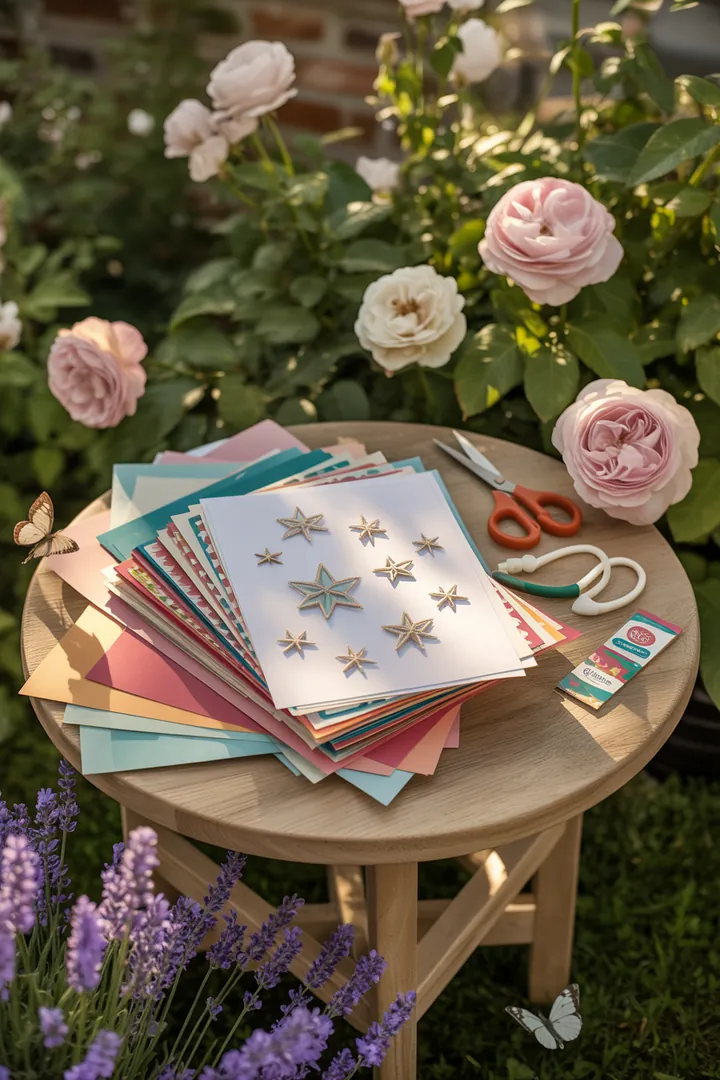 Eine Schritt-für-Schritt-Anleitung zum Falten von Papier für die Herstellung von dekorativen Sternen, ideal für kreative Bastelprojekte.