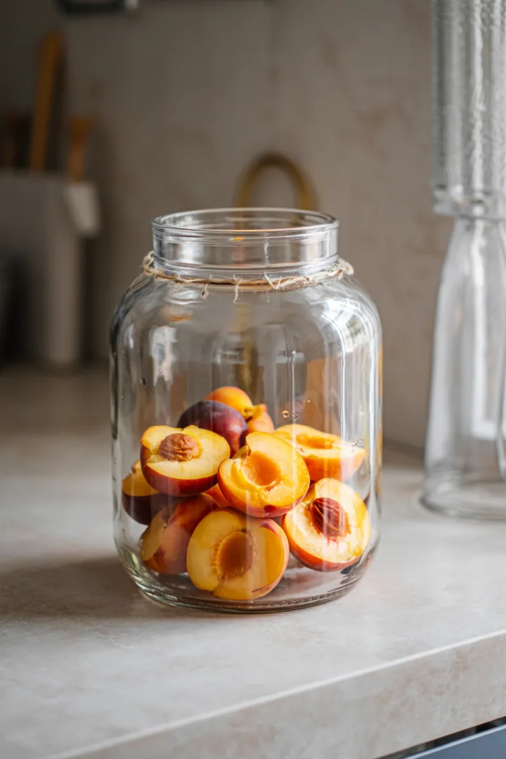 Nahaufnahme einer Glasdose mit Zitronenscheiben, dicht schließend, Kondenswasserfrei; Keyword Küche Obst Aufbewahrung.
