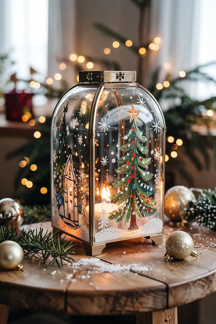 Bunte Bastelidee für die festliche Jahreszeit mit einer Anleitung zur Erstellung von Plisseeanhängern und einer Vorlage für einen dekorativen Weihnachtsbaum aus Acrylfarbe.