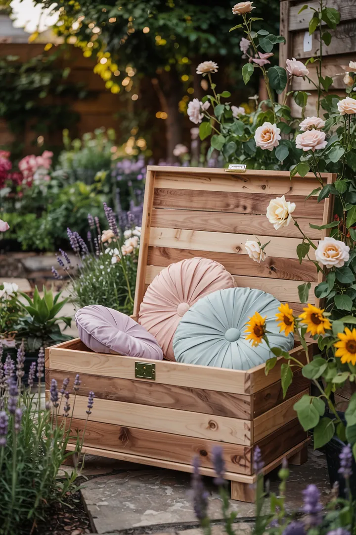 Praktische Aufbewahrungslösung für den Garten, ideal für wasserdichte Lagerung und kreative Ideen zur Nutzung eines Schuppens.