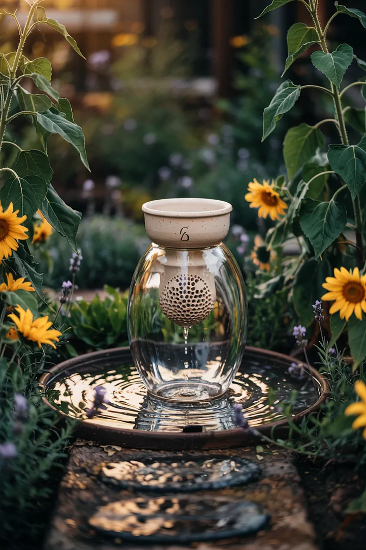 Ein stilvoller Wasserspender in einer eleganten Küche, der frisches, klares Wasser präsentiert und modernes, gesundes Wohnen fördert.