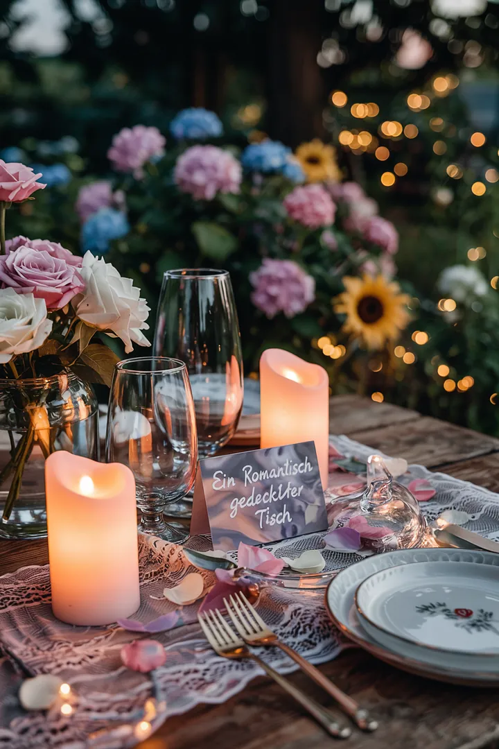 Ein liebevoll dekorierter Tisch mit nostalgischen Elementen und charmanten Accessoires, inspiriert von zeitloser Ästhetik und kreativen Tischdeko Ideen.