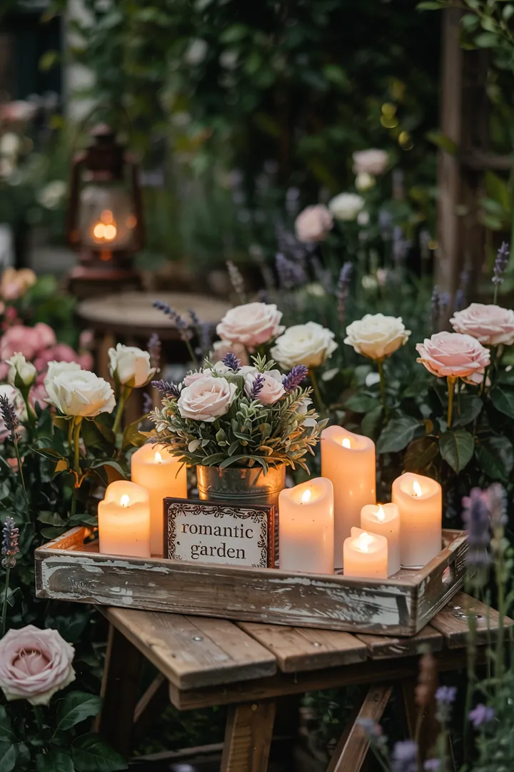 Romantische Atmosphäre mit funkelnden Lichtern über einer festlich gedeckten Tafel für eine unvergessliche Feier.