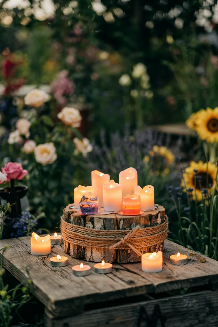 Handgefertigter Kerzenhalter aus Holz, der stilvoll zur individuellen Wohnraumgestaltung beiträgt und eine gemütliche Atmosphäre schafft.
