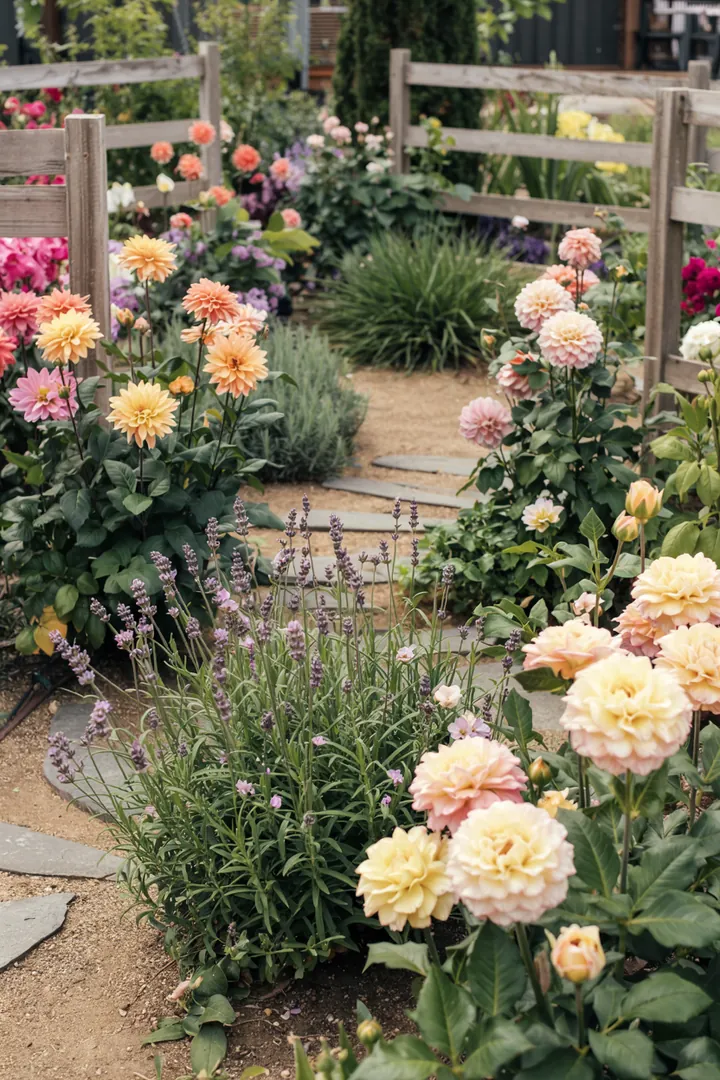 Ein kunstvoll gestaltetes Futterhaus für gefiederte Gäste, umgeben von blühenden Pflanzen und einem klaren Himmel. Ideal für die Beobachtung von Vögeln.