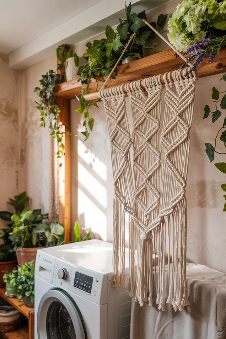 Ein stilvoller Flur mit cleverem Stauraum, in dem eine moderne Waschmaschine elegant integriert ist, um Platz und Ordnung zu schaffen.