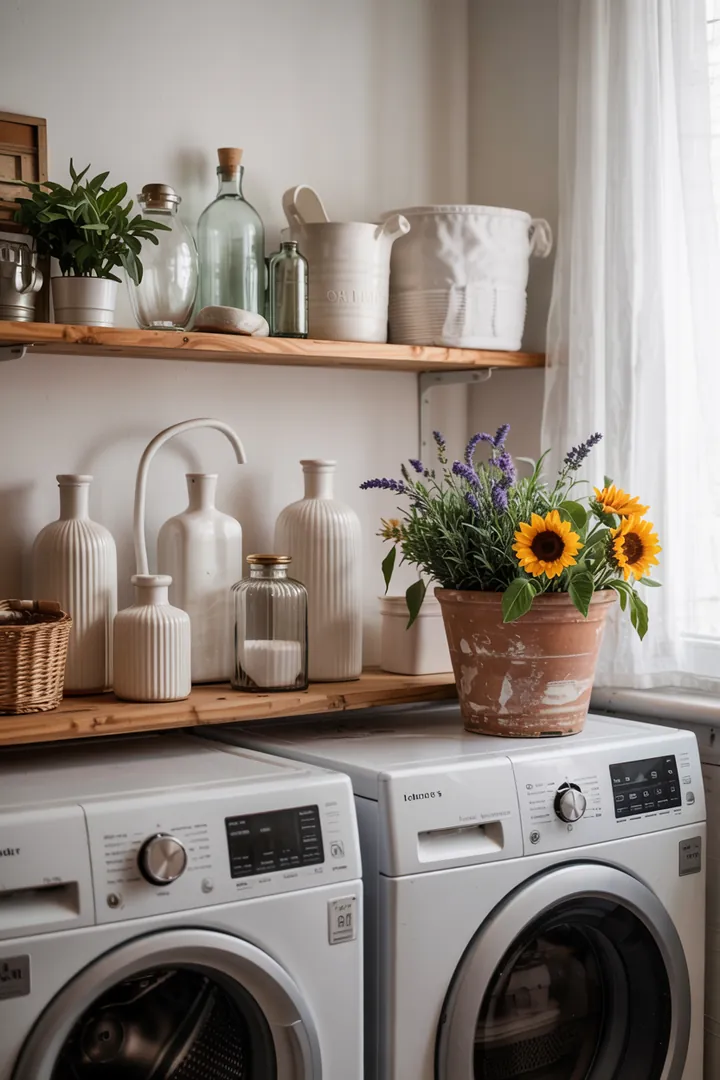 Ein elegantes, platzsparendes Möbelstück, das zwei Haushaltsgeräte nahtlos kombiniert und optimal in moderne Wohnräume integriert ist.