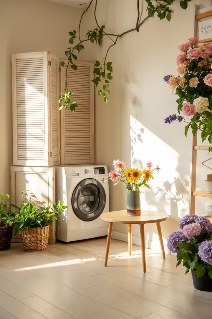 „Kreative Lösung zur Verkleidung einer Haushaltsmaschine, die harmonisch in das Wohnambiente integriert ist und optische Akzente setzt.“