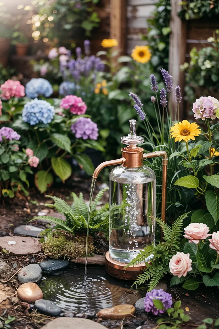 Ein Junge und ein Mädchen experimentieren mit Wasser in einem Garten, ideal für spannende Naturwissenschaftsprojekte und spielerische Kinderbeschäftigung.