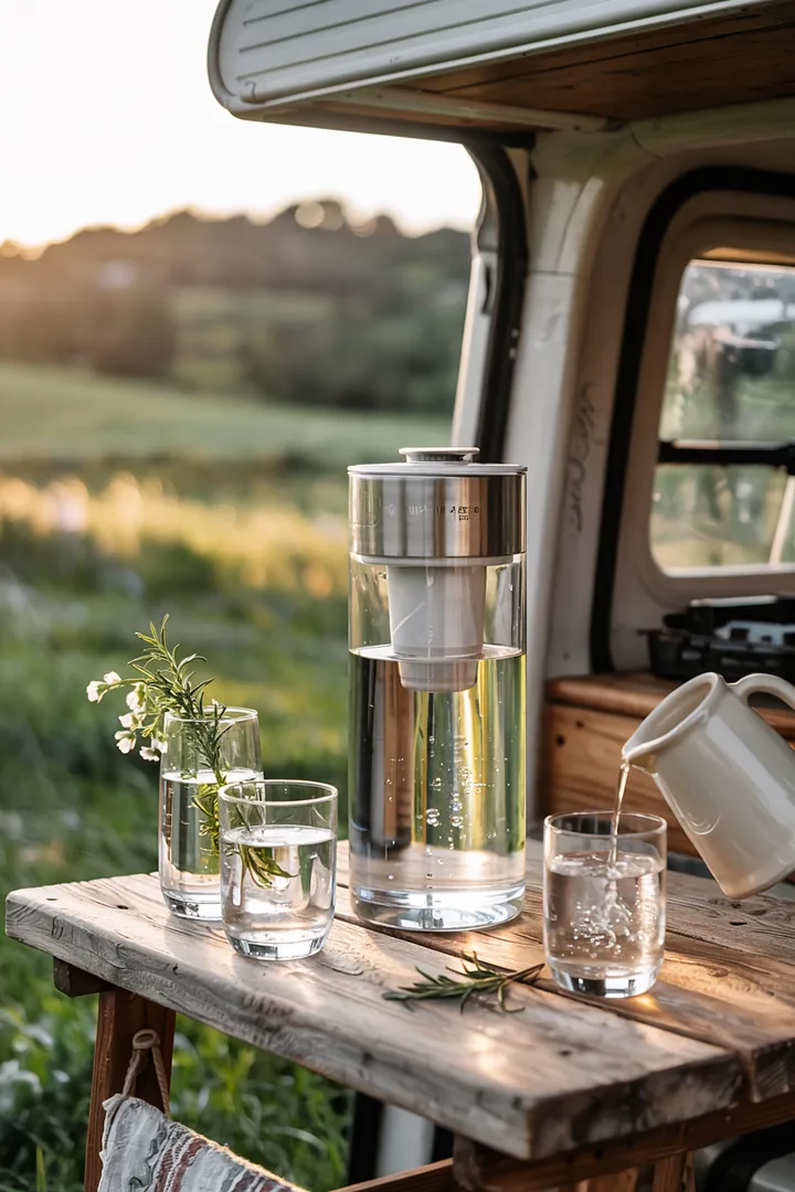 "Handgefertigte Keramikartikel kombiniert mit robuster Ausrüstung für Überleben in der Natur, idealer Wasserbehälter für Outdoor-Abenteuer."