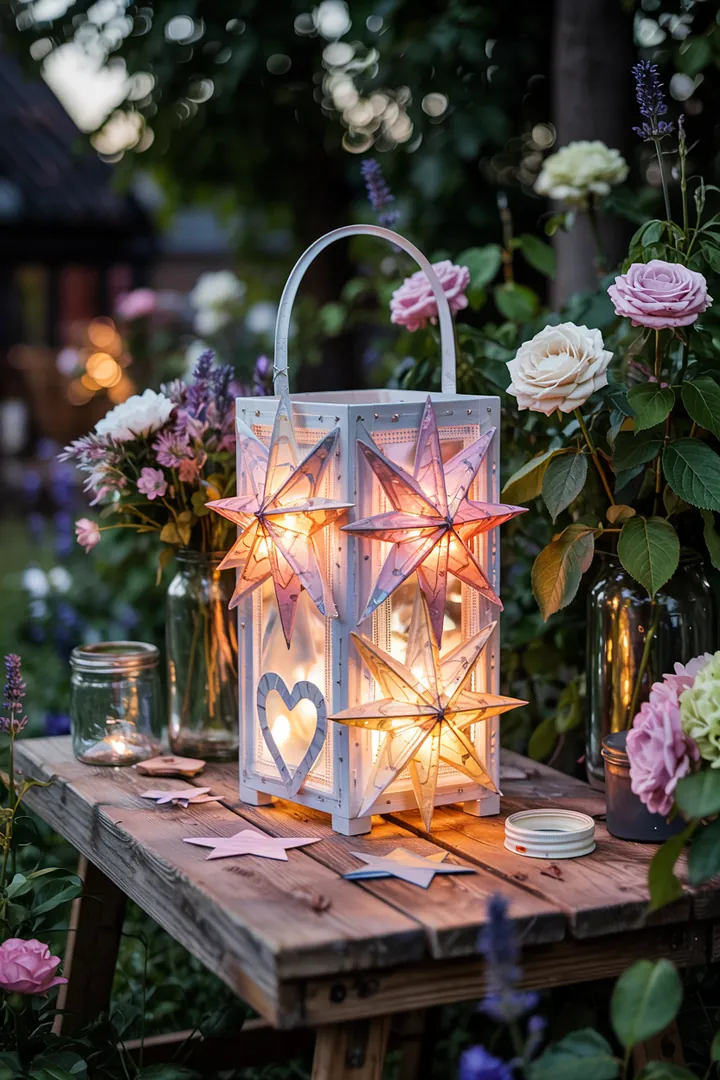 Bunte, selbstgemachte Leuchtobjekte aus Gläsern für festliche Stimmung im Kindergarten, ideal für kreative Adventsprojekte.