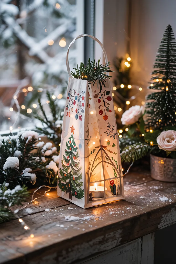 Bunte, selbstgestaltete Lichter aus Papiertüten, die eine gemütliche Atmosphäre schaffen – ideal für kreative Bastelprojekte und stimmungsvolle Dekoration.