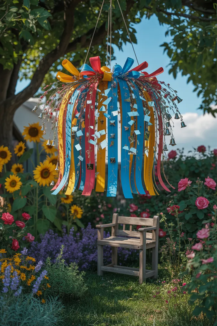 Frühlingskränze aus bunten Blumen und frischen Pflanzen schmücken den Eingangsbereich, während stilvolle Pflanzgefäße und farbenfrohe Kissen eine einladende Atmosphäre im Garten schaffen. Upcycling-Dekorationen und kreative Lichtideen verleihen dem Außenbereich zusätzlichen Charme.