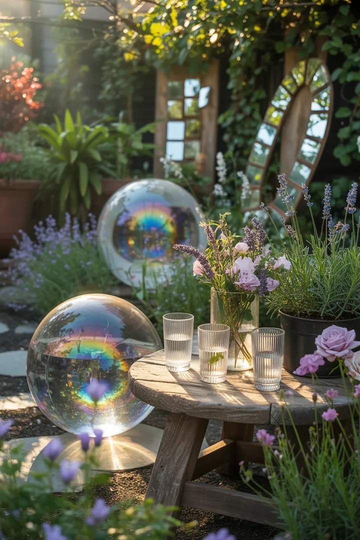 Frühlingshafte Türdekoration mit bunten Blüten und lebendigen Akzenten, um den Garten stilvoll zu verschönern. Farbige Accessoires und kreative DIY-Elemente verleihen dem Außenbereich charaktervollen Charme.