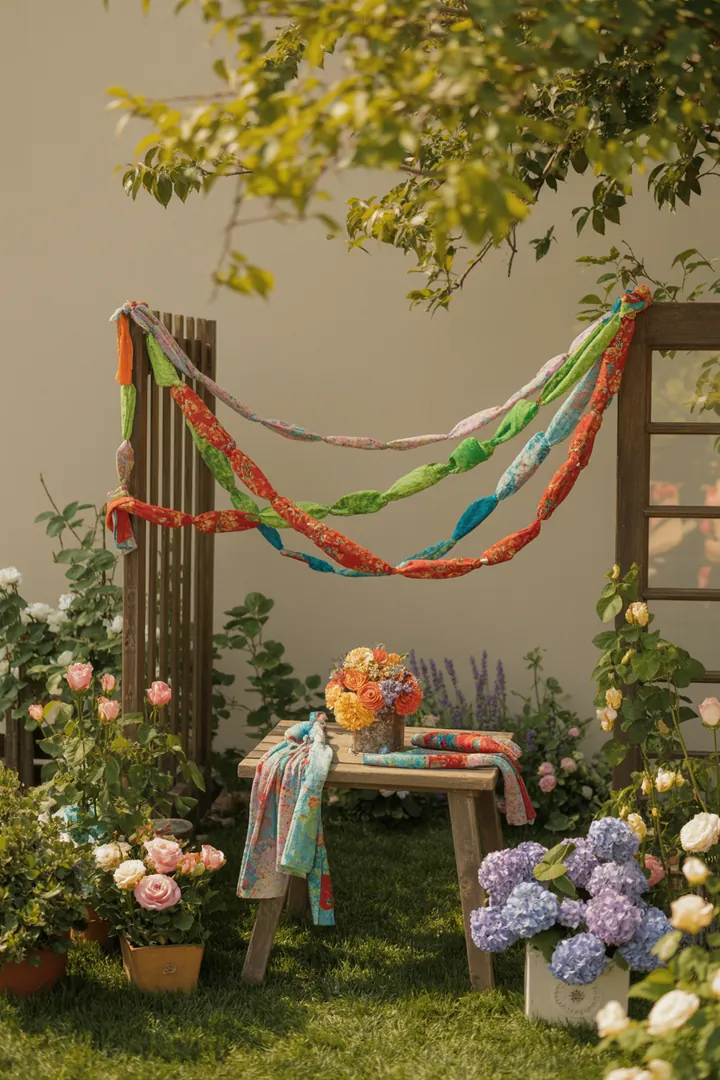 Bunte Frühlingskränze und kreative Türdekorationen schmücken den Garten. Pflanzgefäße mit lebhaften Blumenarrangements und fröhliche Outdoor-Textilien setzen farbliche Akzente. Upcycling-Ideen und DIY-Dekorationen verleihen dem Außenbereich individuellen Charme und Frühlingsflair.