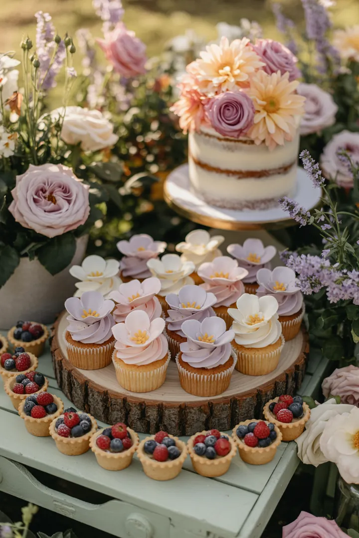 Frühlingshafte Outdoor-Deko mit pastellfarbenen Akzenten, gemütlichen Sitzgelegenheiten und stimmungsvollem Licht für eine Gartenfeier. Inspirierende Buffet- und Bar-Ideen, Spiele und Musik schaffen eine einladende Atmosphäre im Freien.